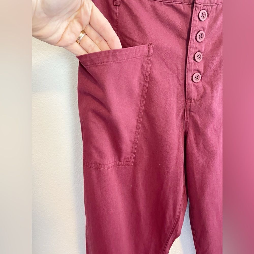 Pistola Tammy Trousers High Waisted Cropped Pants merlot Red Size 30. NWT - Picture 9 of 9